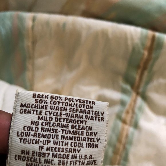 1 PAIR CROSCILL DRAPERY TIEBACKS BRUSH STROKES SOUTHWEST PASTEL PATTERN Cotton - Picture 7 of 8